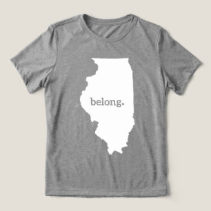Camiseta Meu Coração Pertence a Illinois, Orgulho Estatal