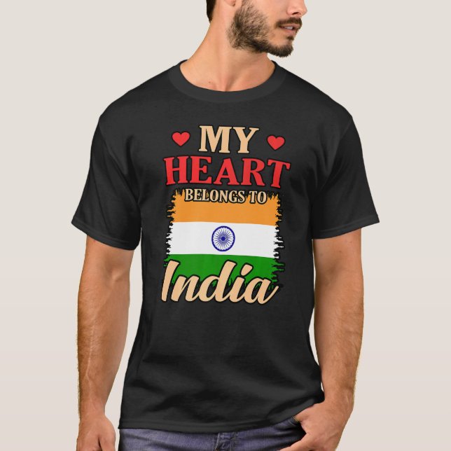 Camiseta Meu Coração Pertence À Índia (Frente)