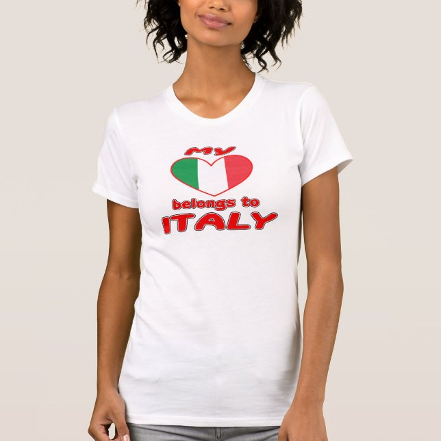 Camiseta Meu coração pertence a Italia (Frente)