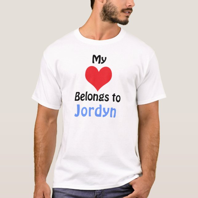 Camiseta Meu coração pertence a Jordyn (Frente)