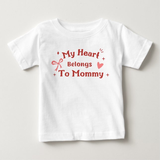 Camiseta Meu coração pertence à mamãe (Frente)