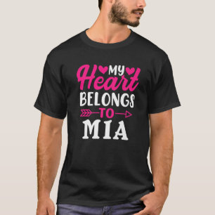 Camiseta Meu Coração Pertence A Mia Engraçado Dia de os nam