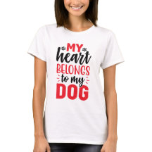 Meu Coração Pertence À Minha Camisa-T Do Pet-Lover