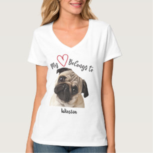 Camiseta Meu Coração Pertence a Pug