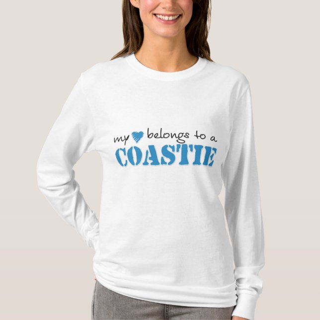 Camiseta Meu coração pertence a um Coastie (Frente)