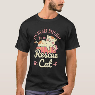 Camiseta Meu Coração Pertence a um Gato Resgatado Anunciant