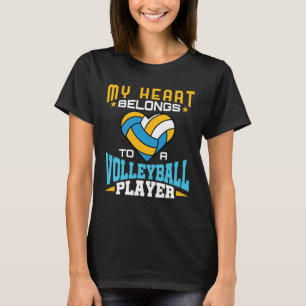 Camiseta Meu coração pertence a um jogador de vôlei