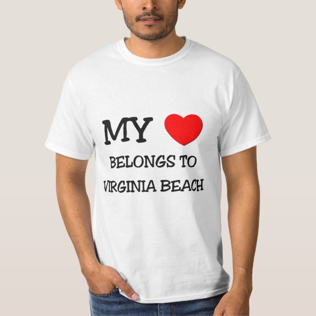 Camiseta Meu coração pertence a VIRGINIA BEACH (Frente)