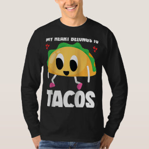Camiseta Meu Coração Pertence Ao Dia de os namorados Taco R