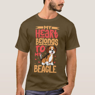 Camiseta Meu coração pertence ao meu Beagle