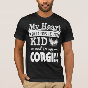 Camiseta Meu Coração Pertence Ao Meu Filho E Meu Corgi