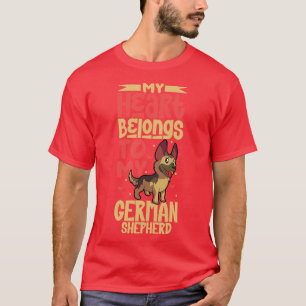 Camiseta Meu coração pertence ao meu German shepherd