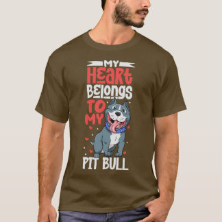 Camiseta Meu coração pertence ao meu Pit Bull