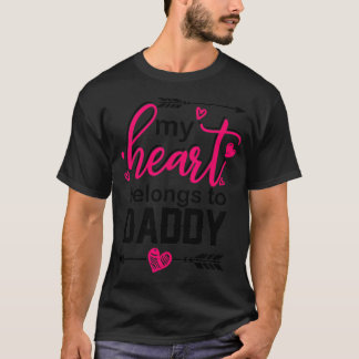Camiseta Meu Coração Pertence Ao Papai Coração Dia Dos Namo
