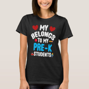 Camiseta Meu Coração Pertence Aos Meus Estudantes Pré-K De