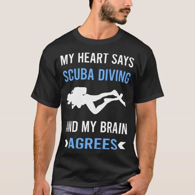 Camiseta Meu Coração Scuba Mergulhando (Frente)