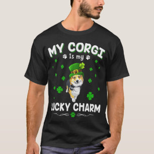 Camiseta Meu Corgi É Meu Amuleto Da Sorte Dia De São Patríc