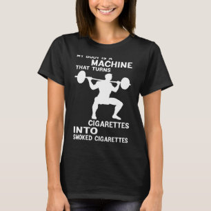 Camiseta Meu Corpo É Uma Máquina Que Transforma Cigarros Em