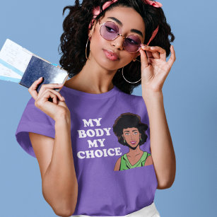 Camiseta Meu corpo Minha escolha feminista afro-americana