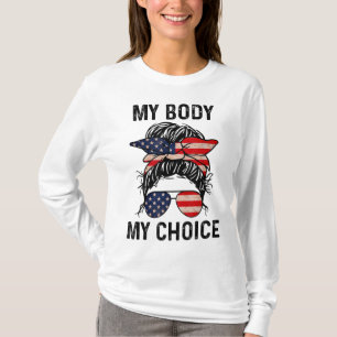 Camiseta Meu corpo Minha escolha Pro-Choice Messy Bun US Fl