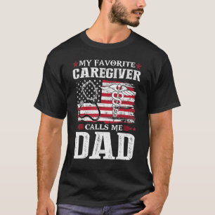 Camiseta Meu cuidador favorito me chama de Pai Patriótico 4