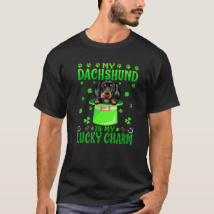 Camiseta Meu Dachshund é minha Rua de Charme Sortuda. Dia d