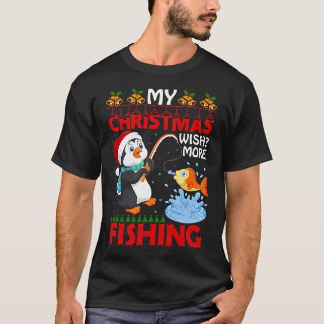 Camiseta meu desejo de Natal mais pesca (Frente)
