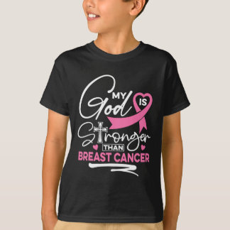 Camiseta Meu Deus É Mais Forte Que A Consciência Do Cancer 