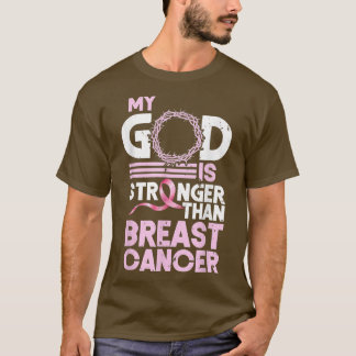 Camiseta Meu Deus É Mais Forte Que A Consciência Do Cancer 
