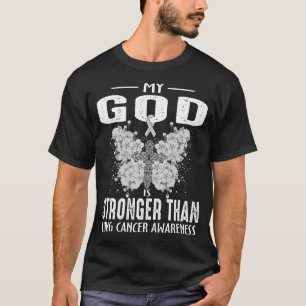 Camiseta Meu Deus É Mais Forte Que A Consciência Do Cancer 