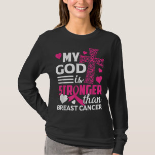 Camiseta Meu Deus É Mais Forte Que A Consciência Do Cancer 