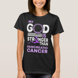 Camiseta Meu Deus É Mais Forte Que Câncer de pâncreas Aware
