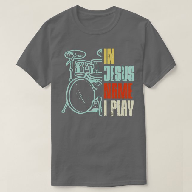 Camiseta Meu Deus, eu toco tambores Deus bebendo Música Chr (Frente do Design)