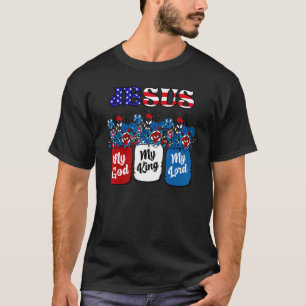 Camiseta Meu Deus Meu Rei Meu Senhor Vermelho Azul