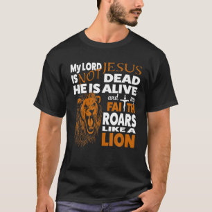 Camiseta Meu Deus Não É Morto Leão, Cristo Cristão Cruzado