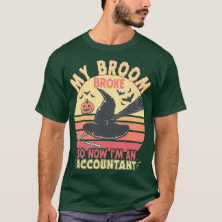 Camiseta Meu Dia de as Bruxas engraçado Contabilista Broom