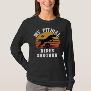 Camiseta Meu Dia de as Bruxas engraçado Pitbull Ande O Arre