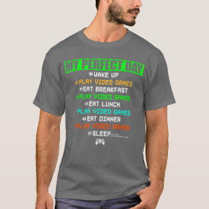 Camiseta Meu dia de jogo perfeito Vídeo engraçado de jogado