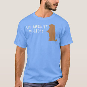 Camiseta Meu Dia de Marmota de Terra de Feriado Favorito T-