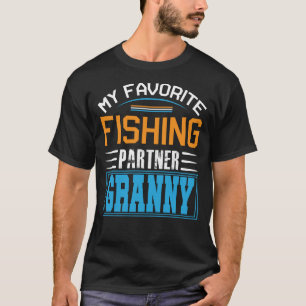 Camiseta Meu Dia de os pais GRANNY do Parceiro de Pesca Fav