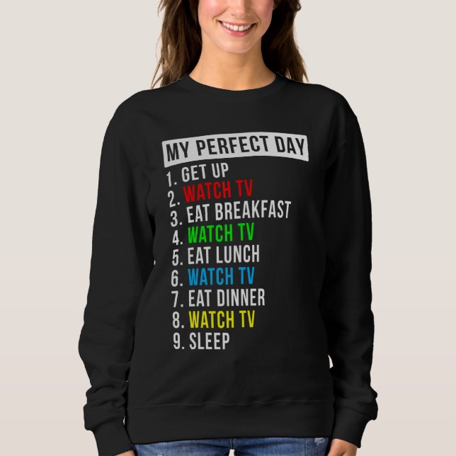 Camiseta Meu Dia Perfeito Assistindo Tv (Frente)