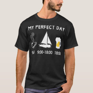 Camiseta MEU DIA PERFEITO, café velejando cerveja e velando
