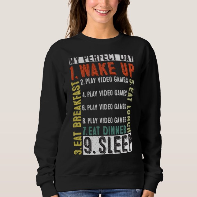 Camiseta Meu Dia Perfeito Com Jogos De Vídeo Engraçado Para (Frente)