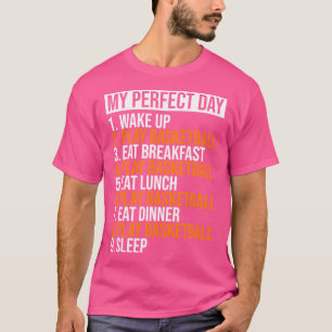 Camiseta Meu Dia Perfeito Jogando Basquete Funny Legal Bask