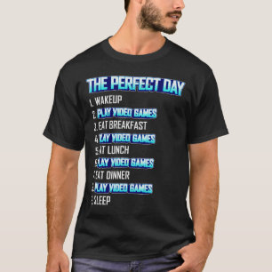 Camiseta Meu Dia Perfeito Jogar Video Games Engraçado Gamer