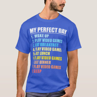 Camiseta Meu Dia Perfeito Jogar Video Games Gamer Homens Me