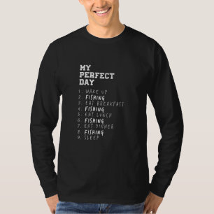 Camiseta Meu dia perfeito para pescar hobby pescador Pastim