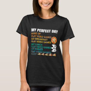 Camiseta Meu Dia Perfeito Pizza Video Games Controle de Jog