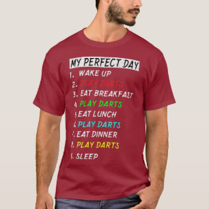 Camiseta Meu Dia Perfeito Tocar Dardos Engraçado Legal Dize