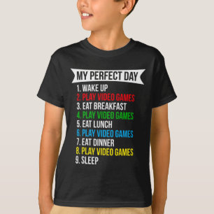 Camiseta Meu Dia Perfeito Vídeo Games Divertidos Gamer Lega